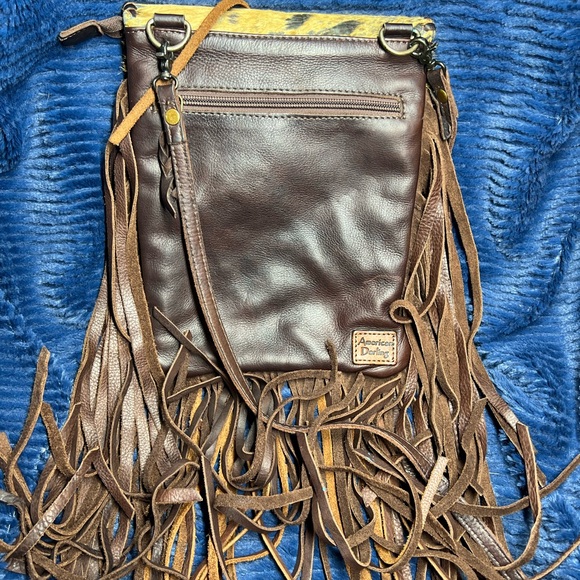 American Darling Leather Fringe Crossbody Purse Bag - Picture 3 of 10